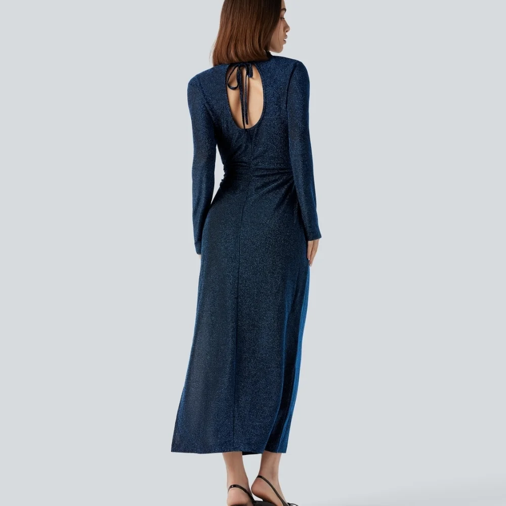 HALARA Sparkling Blue Cutout Back Dress - Picture 7 of 10
